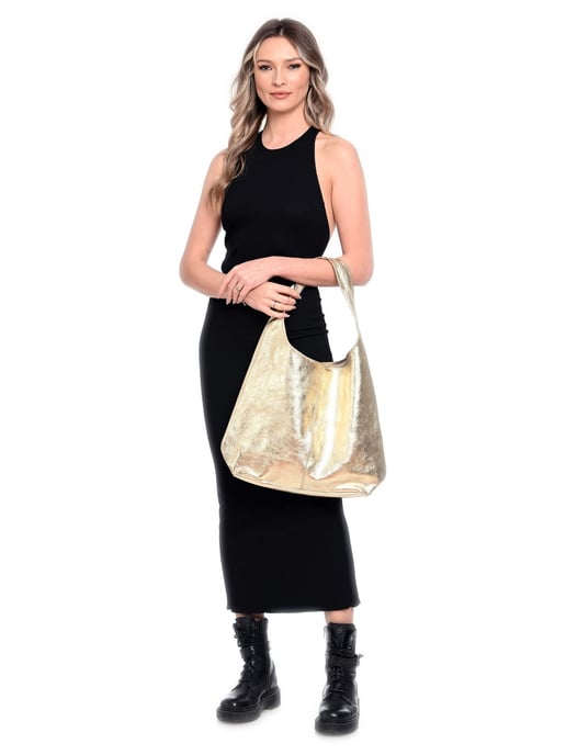 Luisa Vannini Gold Rindsledertasche - Image 4