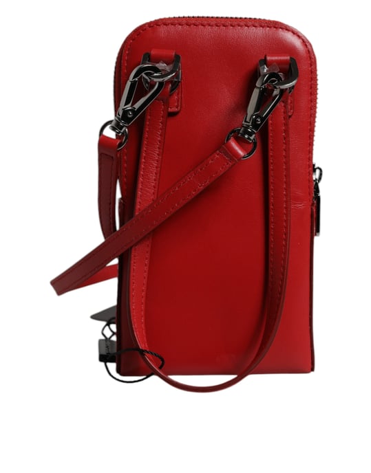 Dolce & Gabbana Rote Leder-Handytasche mit Umhängeriemen und Halsband - Image 4