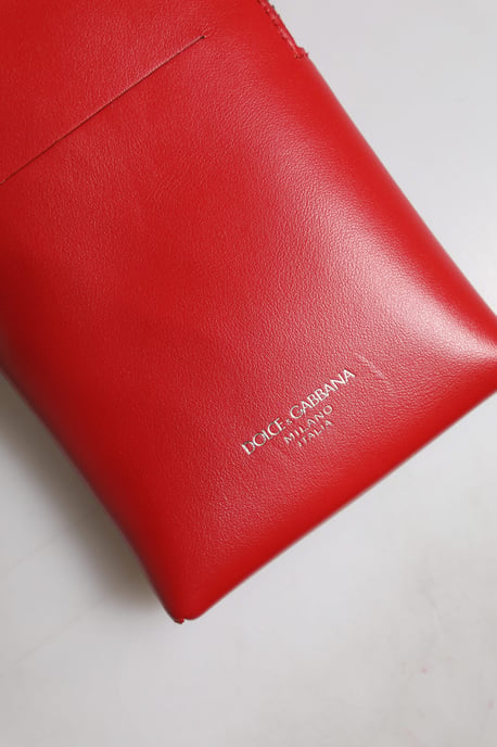 Dolce & Gabbana Rote Leder-Handytasche mit Umhängeriemen und Halsband - Image 5