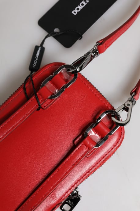 Dolce & Gabbana Rote Leder-Handytasche mit Umhängeriemen und Halsband - Image 6