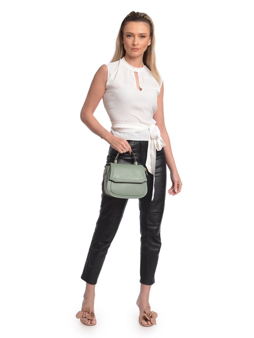 Isabella Rhea Rindsledertasche - Grün - Image 5