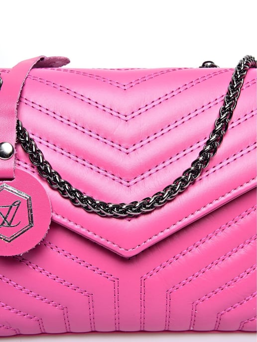 Luisa Vannini Fuchsia Rindsledertasche - Image 3