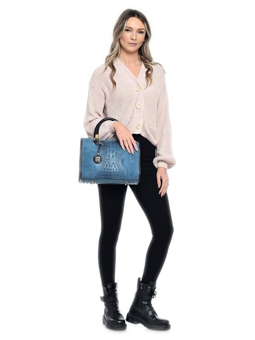 Isabella Rhea Blau Rindsledertasche - Image 5