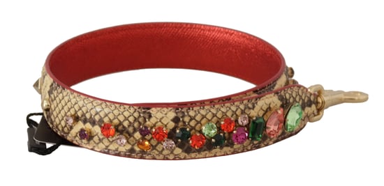 Dolce & Gabbana Beiger Exotischer Lederkristall Schultergurt - Image 1