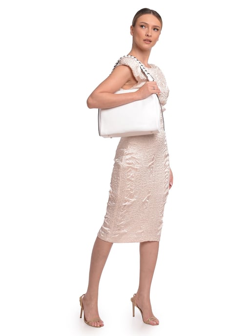 Luisa Vannini Weiß Rindsledertasche - Image 5