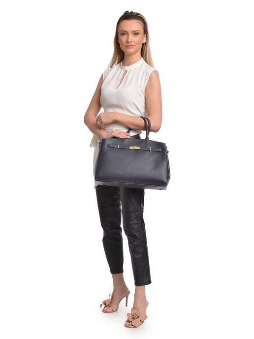 Anna Luchini Blau Rindsledertasche - Image 5