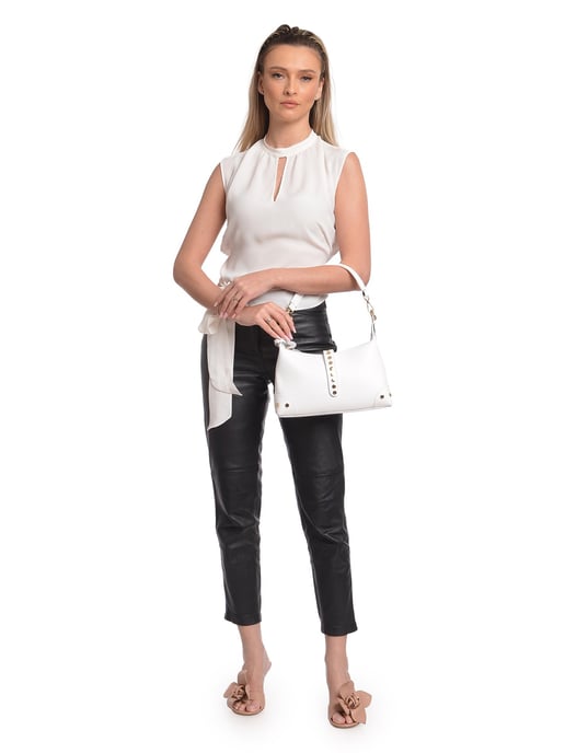 Anna Luchini Weiß Rindsledertasche - Image 5