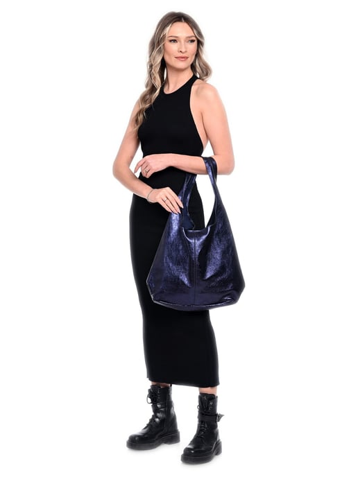 Luisa Vannini Blau Rindsledertasche - Image 5