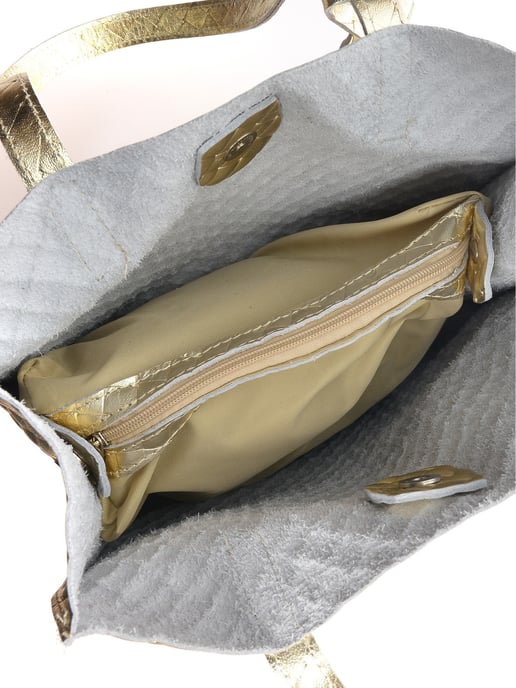 Anna Luchini Gold Rindsledertasche - Image 4