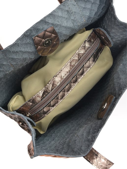 Anna Luchini Bronze Rindsledertasche - Image 4