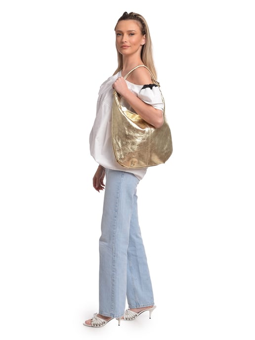 Anna Luchini Gold Rindsledertasche - Image 5