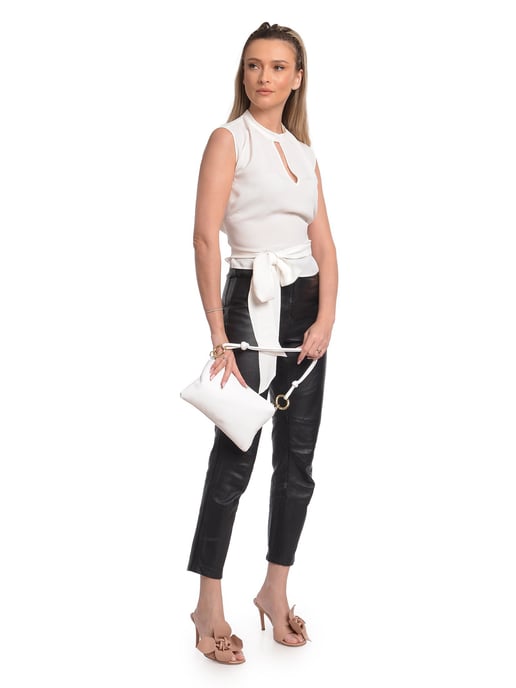 Anna Luchini Weiß Rindsledertasche - Image 5