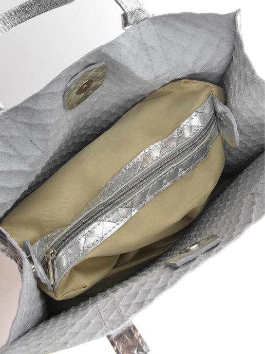 Anna Luchini Silber Rindsledertasche - Image 4