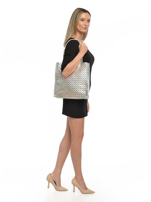Anna Luchini Silber Rindsledertasche - Image 5