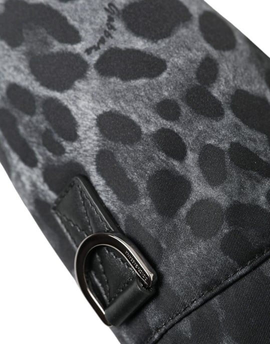 Dolce & Gabbana Schwarze Leopard Runde Schlanke Tragetasche mit Flascheneinsatz - Image 4