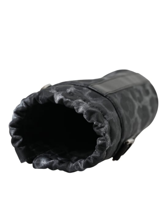 Dolce & Gabbana Schwarze Leopard Runde Schlanke Tragetasche mit Flascheneinsatz - Image 6