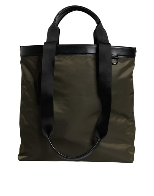 Dolce & Gabbana Militärgrüne Nylon Schulterriemen Tote Bag - Image 5