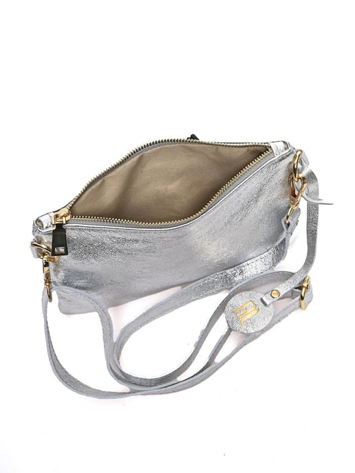 Anna Luchini Silber Rindsledertasche - Image 4