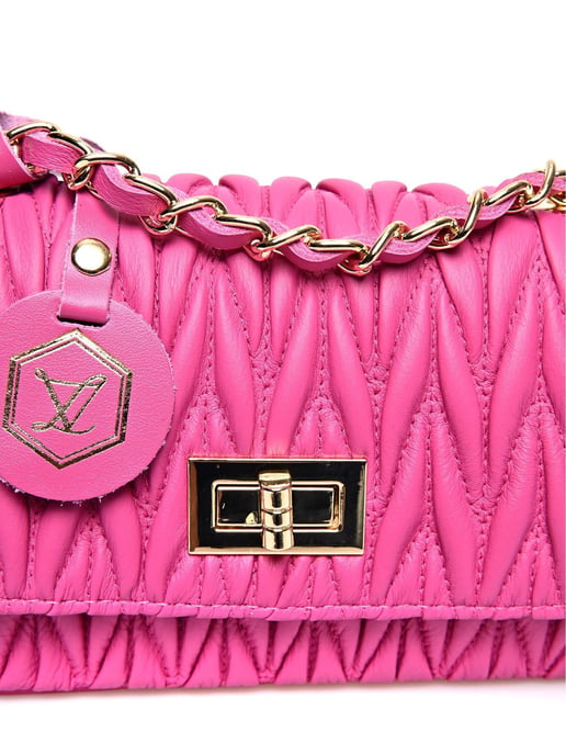 Luisa Vannini Fuchsia Rindsledertasche - Image 3