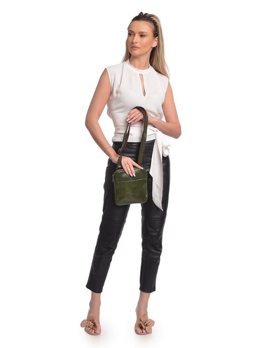 Anna Luchini Grün Rindsledertasche - Image 5