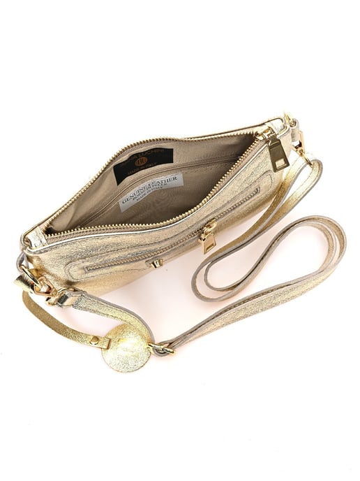 Anna Luchini Gold Rindsledertasche - Image 4
