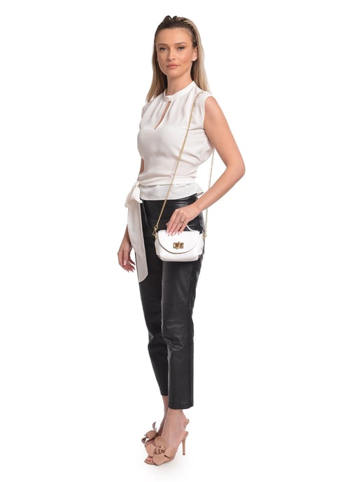 Anna Luchini Weiß Rindsledertasche - Image 5