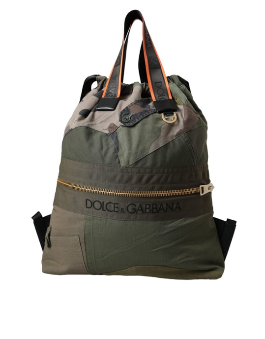 Dolce & Gabbana Militärgrüner Patchwork Rucksack Tasche - Image 2