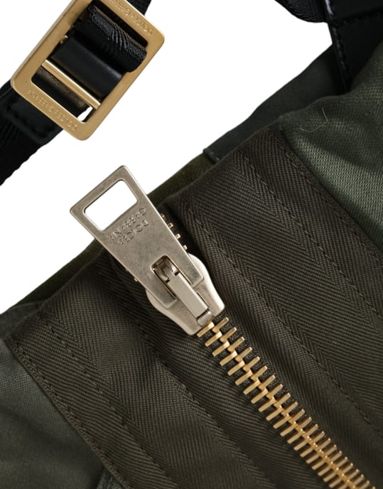 Dolce & Gabbana Militärgrüner Patchwork Rucksack Tasche - Image 5