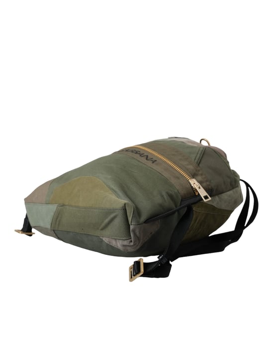 Dolce & Gabbana Militärgrüner Patchwork Rucksack Tasche - Image 6
