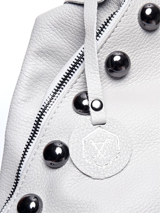 Luisa Vannini Grau Rindsledertasche - Image 3