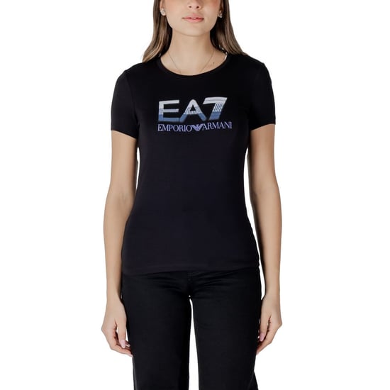 EA7 Emporio Armani Schwarzes Baumwoll-T-Shirt - Image 1