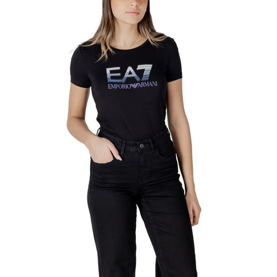 EA7 Emporio Armani Schwarzes Baumwoll-T-Shirt - Image 5