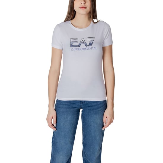 EA7 Emporio Armani Weißes Baumwoll-T-Shirt - Image 1