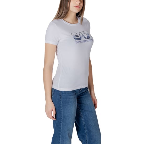 EA7 Emporio Armani Weißes Baumwoll-T-Shirt - Image 3