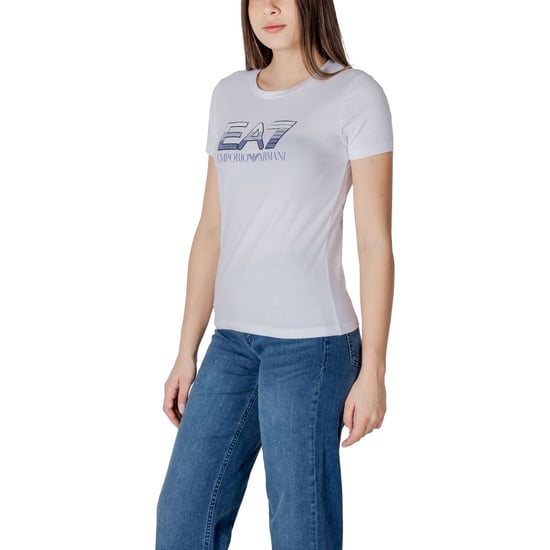 EA7 Emporio Armani Weißes Baumwoll-T-Shirt - Image 4