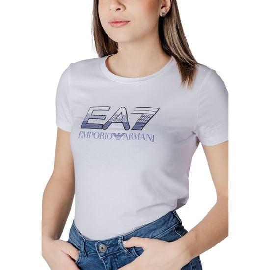 EA7 Emporio Armani Weißes Baumwoll-T-Shirt - Image 5
