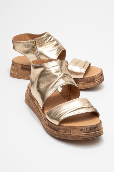 Lunas Leder Side-Zip Flach Absatz Sandale - Image 1