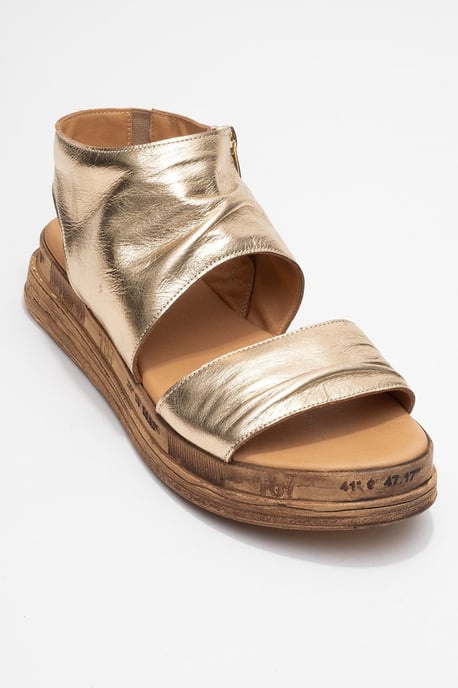 Lunas Leder Side-Zip Flach Absatz Sandale - Image 3