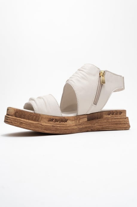 Lunas Leder Side-Zip Flach Absatz Sandale - Image 4