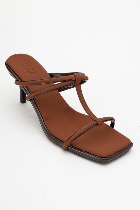 Mocha Riemen Absatz Sandale - Image 3