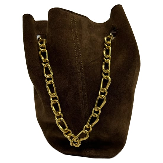 Nanushka Kette Gurt Tote Bag aus braunem Wildleder - Image 4