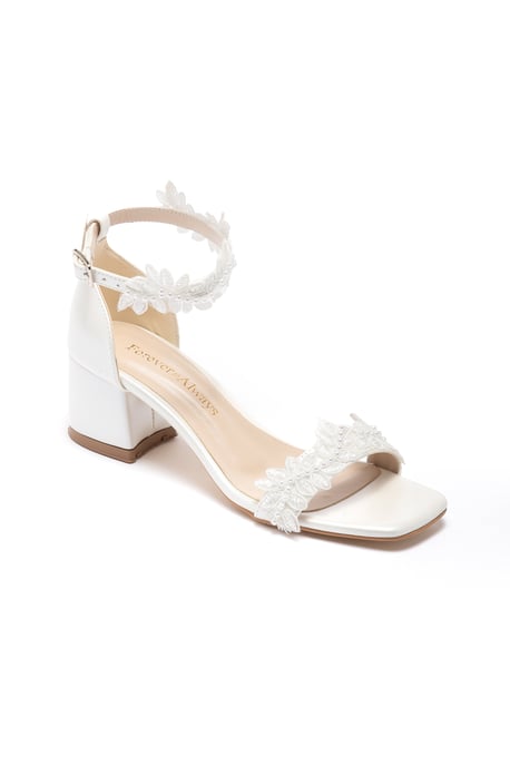 Elodie Bridal Lace Block Absatz Sandale - Image 1