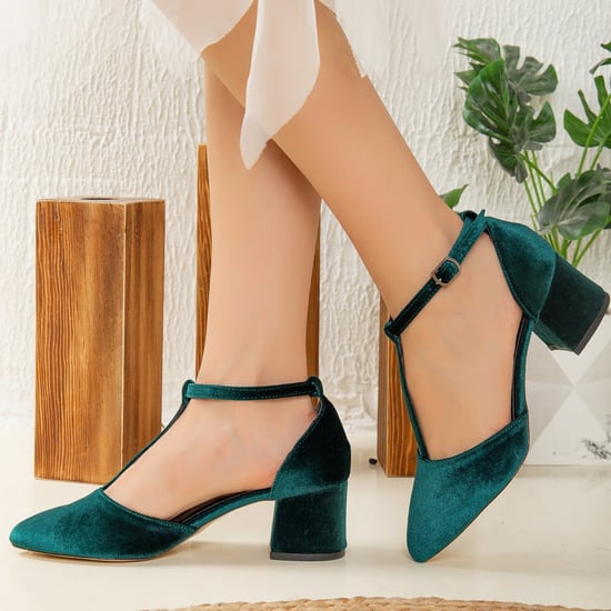 Anicette Samt Mary Jane Absatzschuhe - Image 2