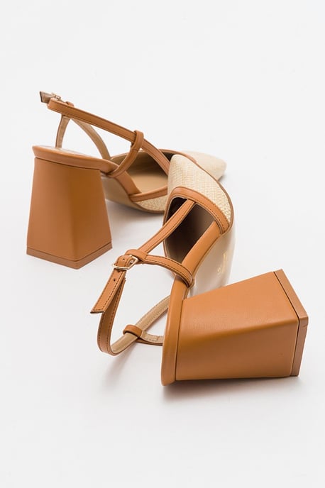 Rivie Raffia Blockabsatz-Pumps mit eckiger Zehenpartie (Damen) - Image 2