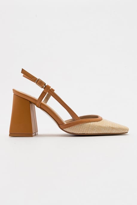 Rivie Raffia Blockabsatz-Pumps mit eckiger Zehenpartie (Damen) - Image 6