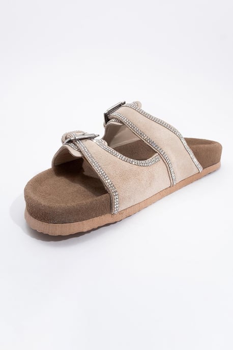 Allen Rhinestone Leder Slide Sandale (Women) - Image 3