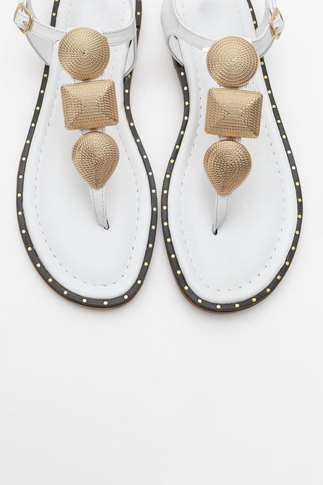 Giulia Leder Flach Sandale (Women) - Image 2