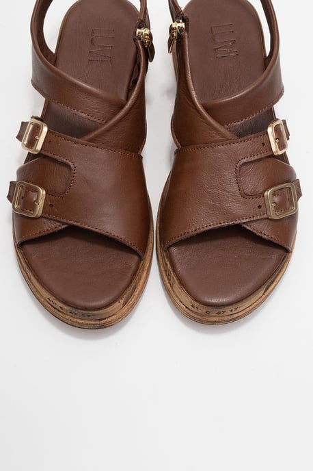 Levine Leder Mit Schnalle Side-Zip Sandale - Image 2