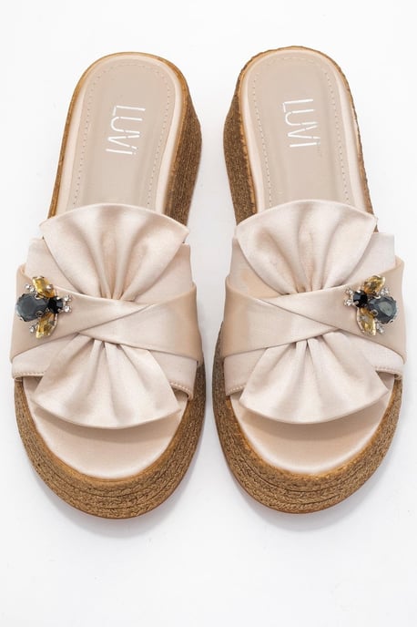 Shara Braided Bow & Bee Schnalle Plateau Sandale - Image 2