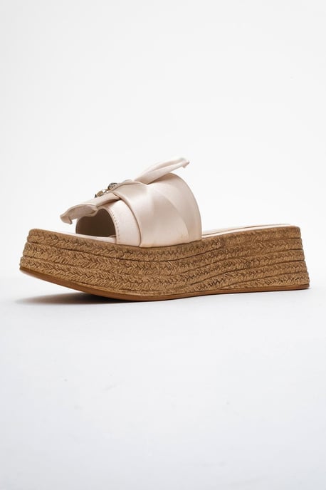 Shara Braided Bow & Bee Schnalle Plateau Sandale - Image 3
